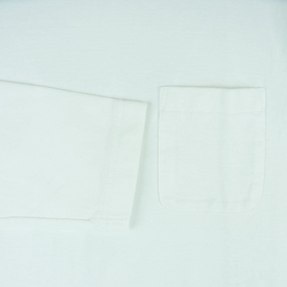 LOOPWHEELER ループウィラー クルーネック ポケット付き 長袖 Tシャツ コットン 日本製 ホワイト系 M【中古】