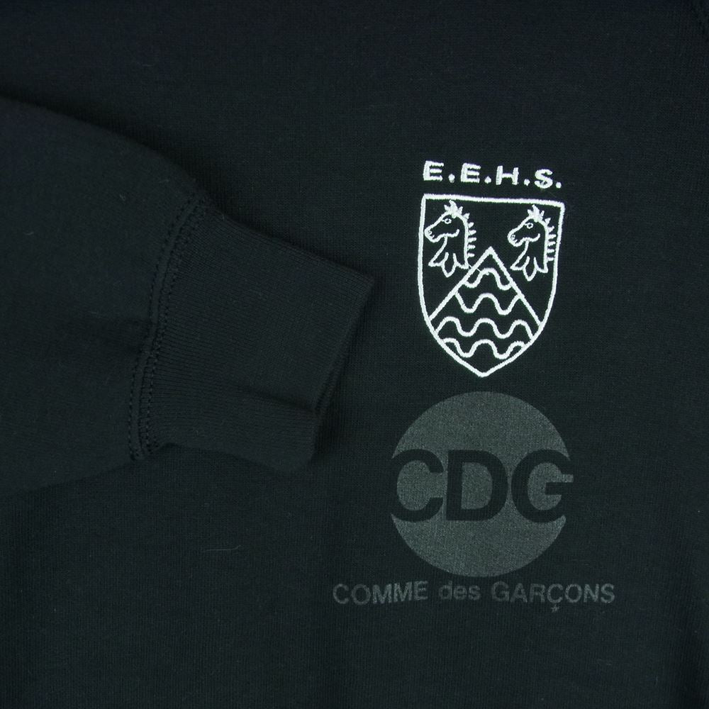 COMME des GARCONS コムデギャルソン AD2014 IK-T007 GOOD DESIGN SHOP グッドデザインショップ別注 ラッセルアスレチック EEHS CDGロゴプリント クルーネック スウェット トレーナー ブラック系 M【中古】