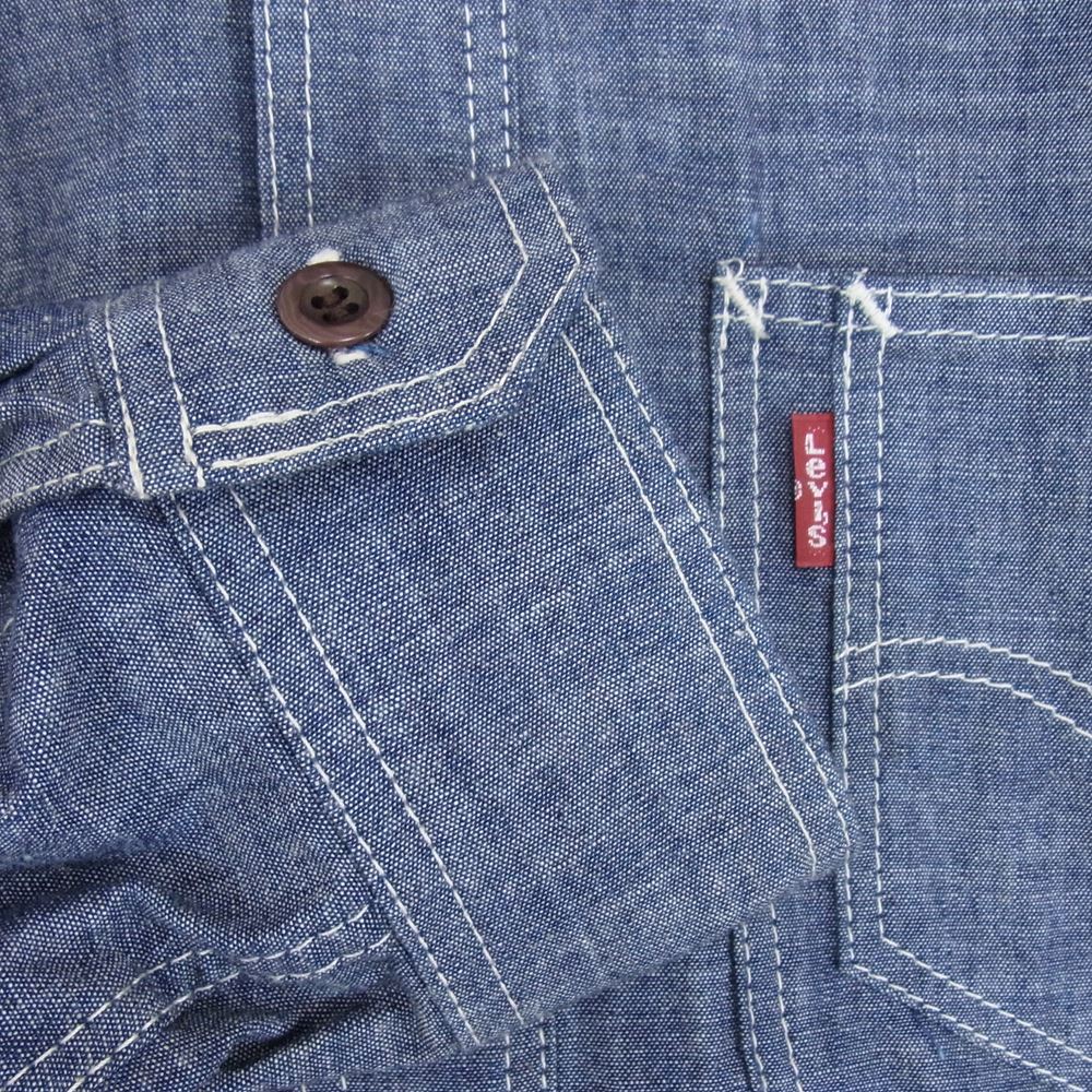 JUNYA WATANABE COMME des GARCONS MAN ジュンヤワタナベコムデギャルソンマン EYE × LEVIS リーバイス 14SS AD2013 WM-B901 ダンガリー ラウンドカラー 長袖 シャンブレー デニムシャツ インディゴブルー系 S【中古】