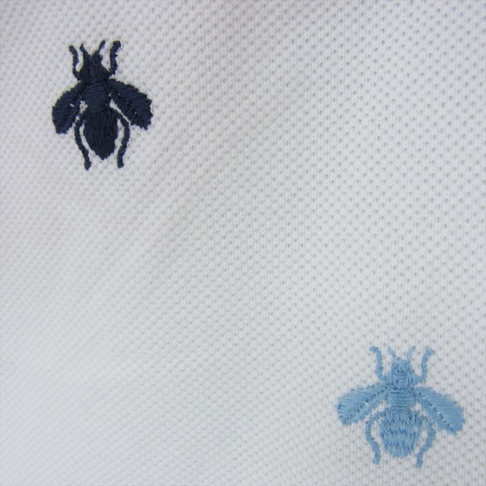 GUCCI グッチ 431039 ビー 刺繍 ポロ シャツ 半袖 ホワイト系 XL【中古】