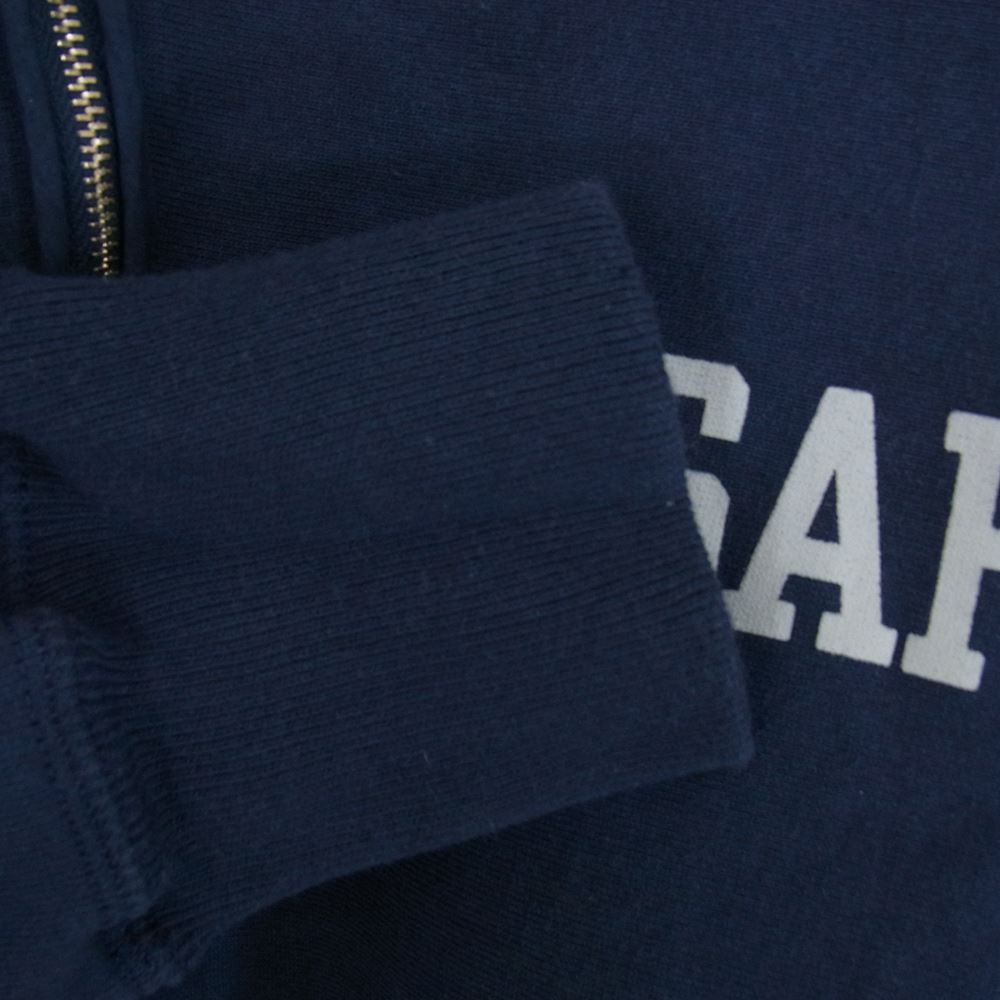 WAREHOUSE ウエアハウス Lot 485 USAFA 襟付ハーフジップ 裏起毛 ヘビーウェイト 脇リブ スウェット ネイビー系 L【中古】