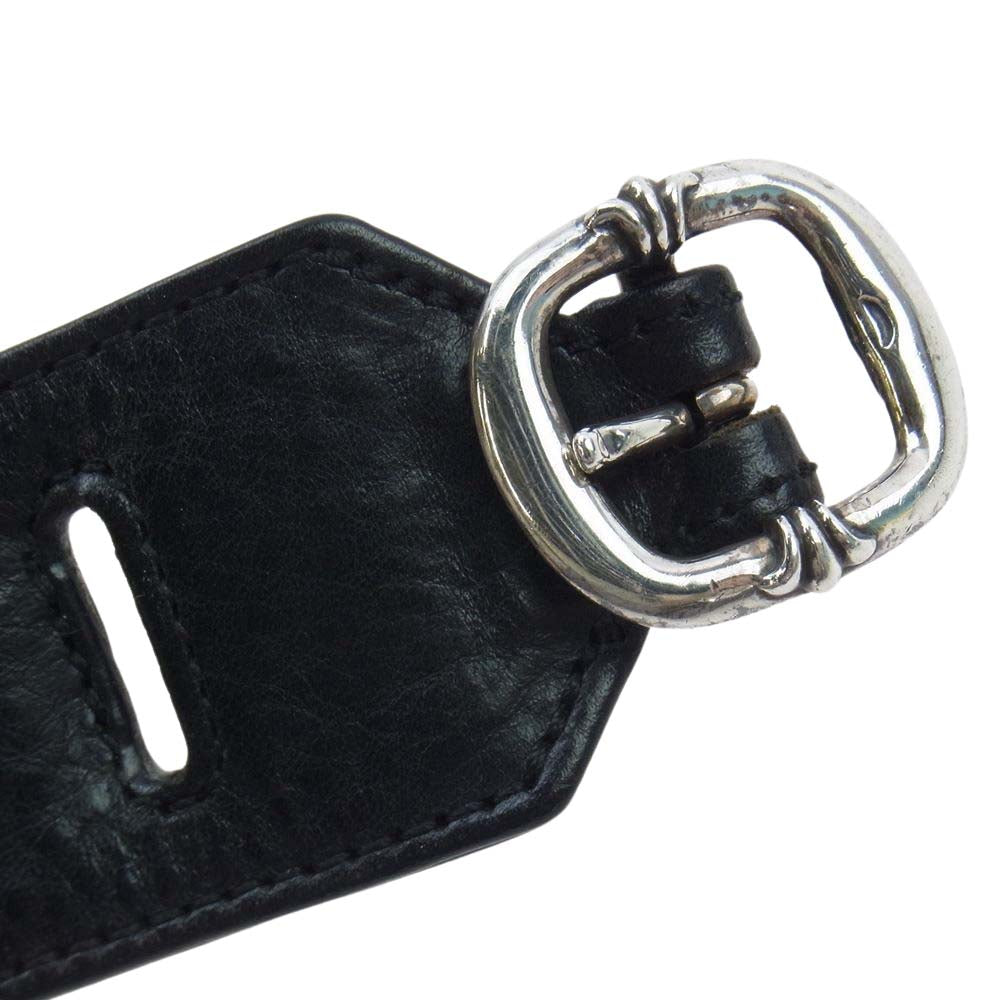 CHROME HEARTS クロムハーツ(原本無) RR TINY BUCKLE ロックンロール オールド レザーブレスレット ブラック系【中古】