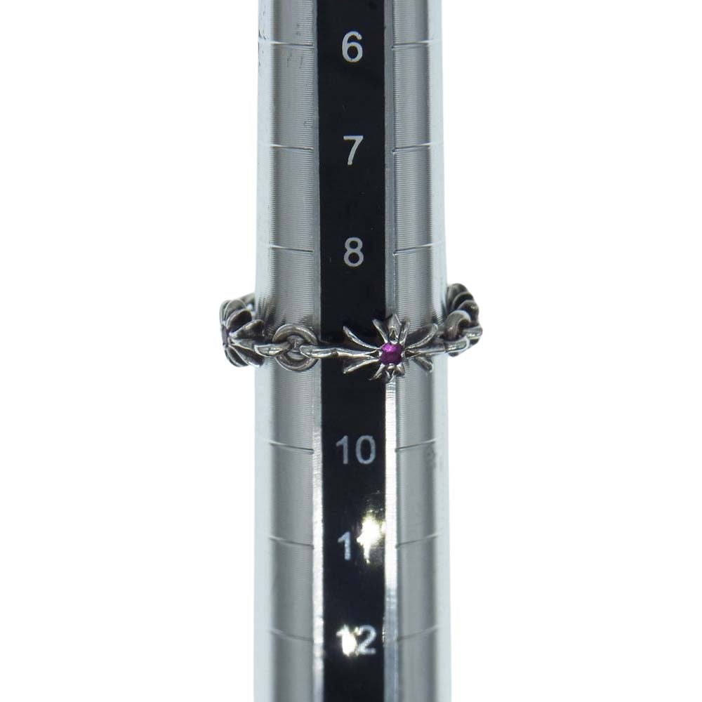 CHROME HEARTS クロムハーツ(原本無) RING TNY E CH PLS タイニーE CHプラス ルビー リング シルバー系 9号【中古】