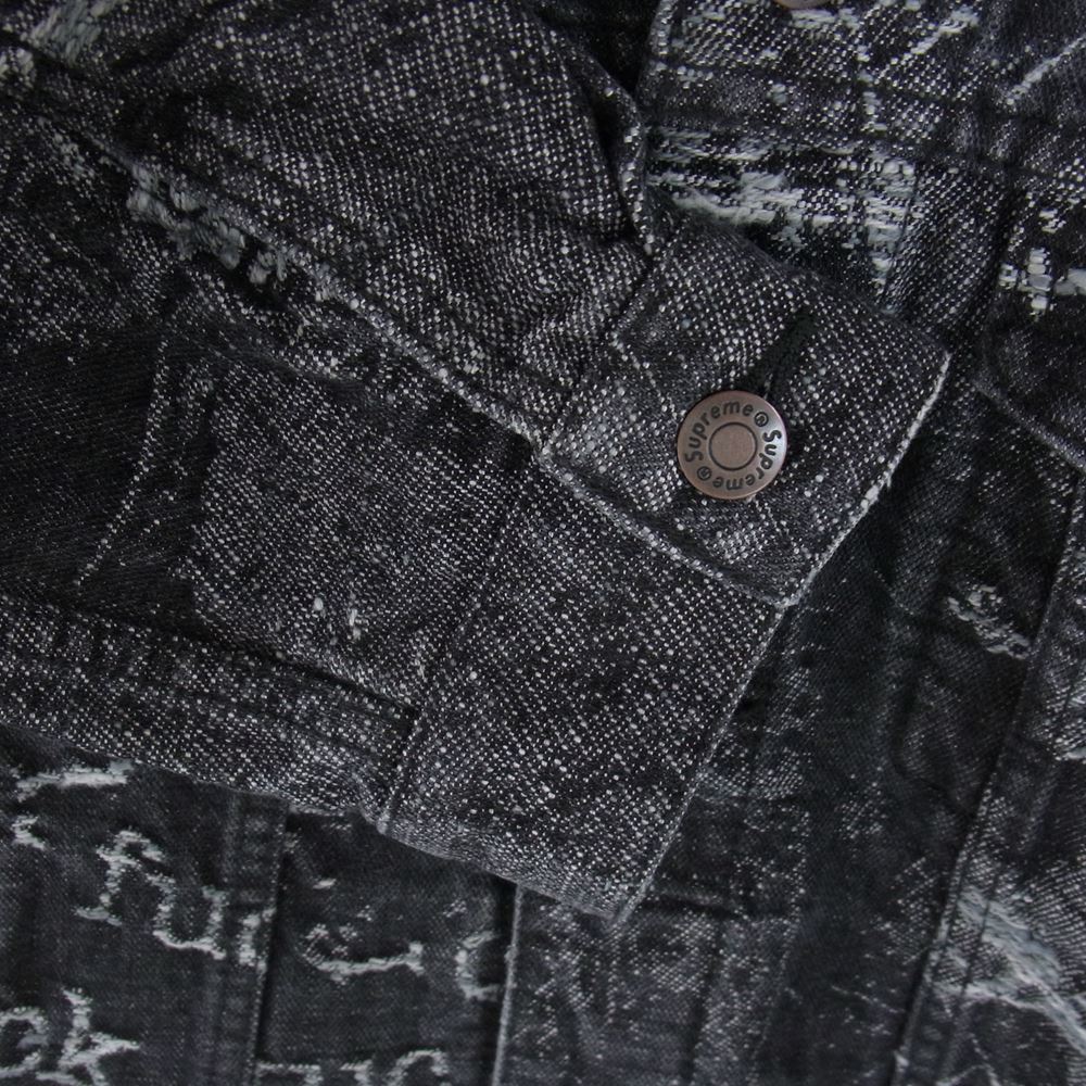 Supreme シュプリーム 23SS Archive Denim Jacquard Trucker アーカイブ デニム ジャカード トラック ジャケット ブラック系 グレー系 L【極上美品】【中古】
