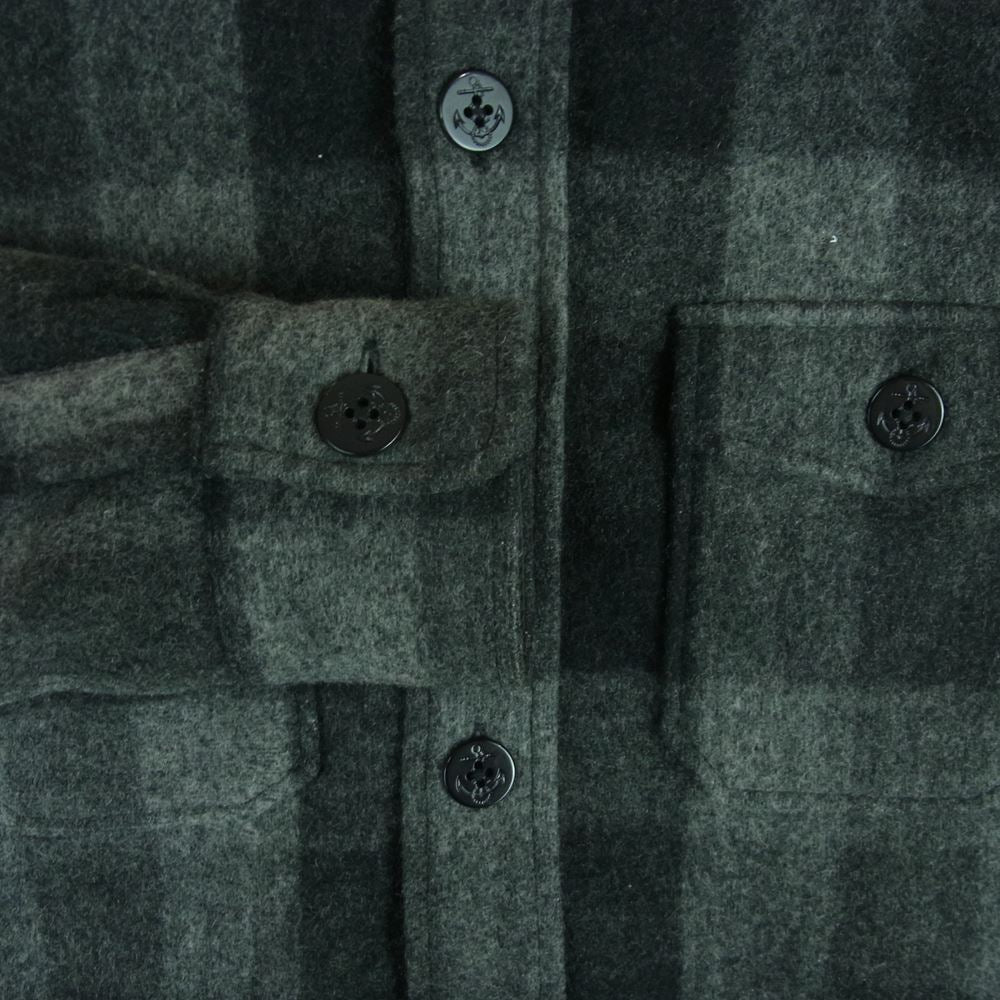 Rags McGREGOR ラグスマックレガー LODEN STEINER CPO JACKET ウール チェック 長袖 シャツ 日本製 グレー系 M【中古】