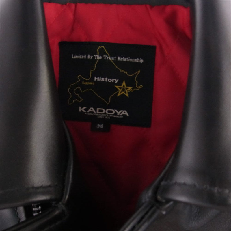 KADOYA カドヤ ジャケット HISTORY SAPPORO別注 TWR-H5 ハードステア レザー ダブルライダースジャケット ブラック系 M