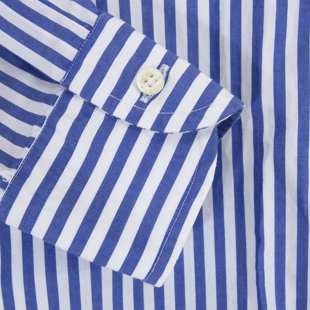 GUY ROVER ギローバー ワイドスプレッド ストライプ シャツ ブルー系 ホワイト系 M【中古】