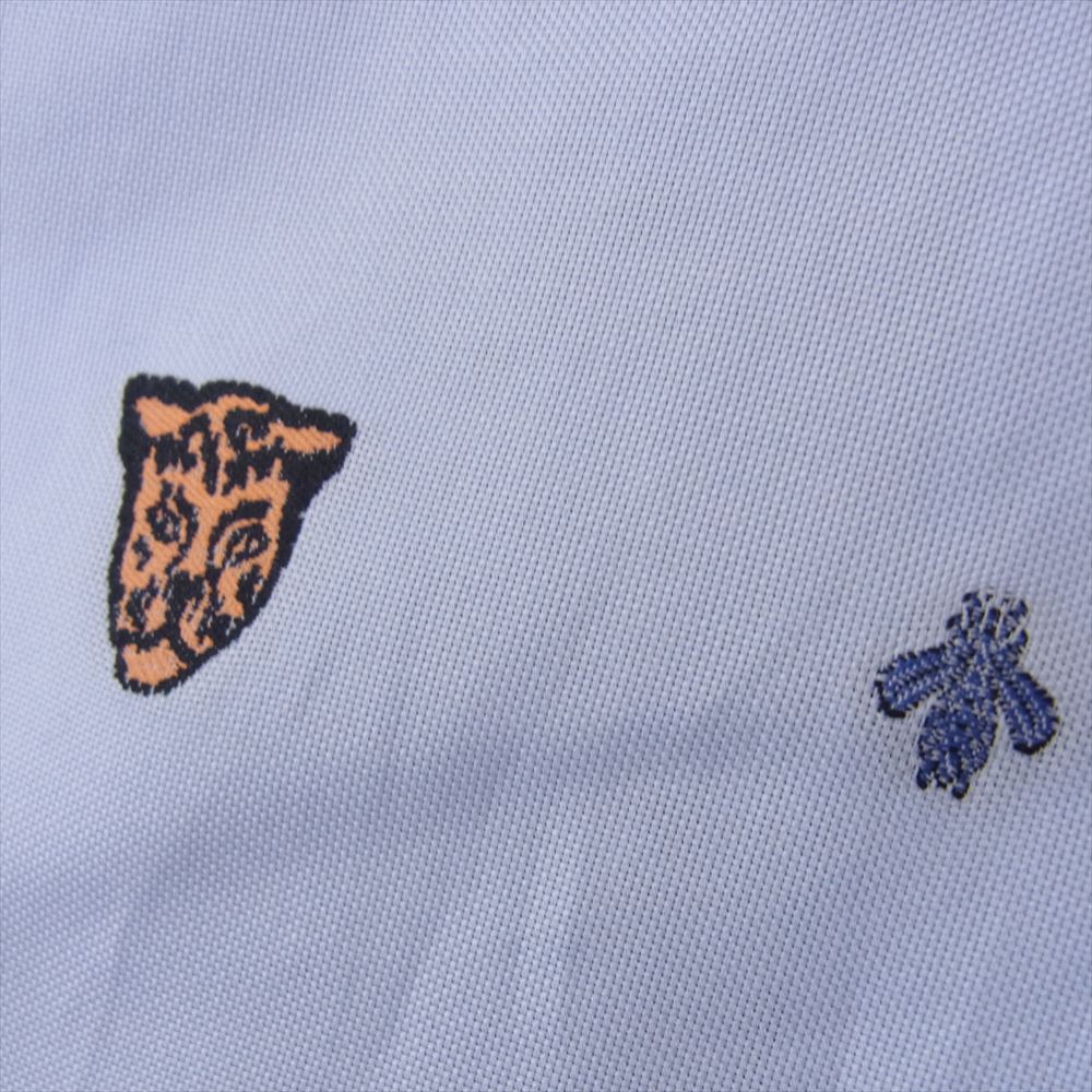 GUCCI グッチ 574566 ZAB0F タイガー柄 半袖 オープンカラー シャツ ライトブルー系 48【中古】