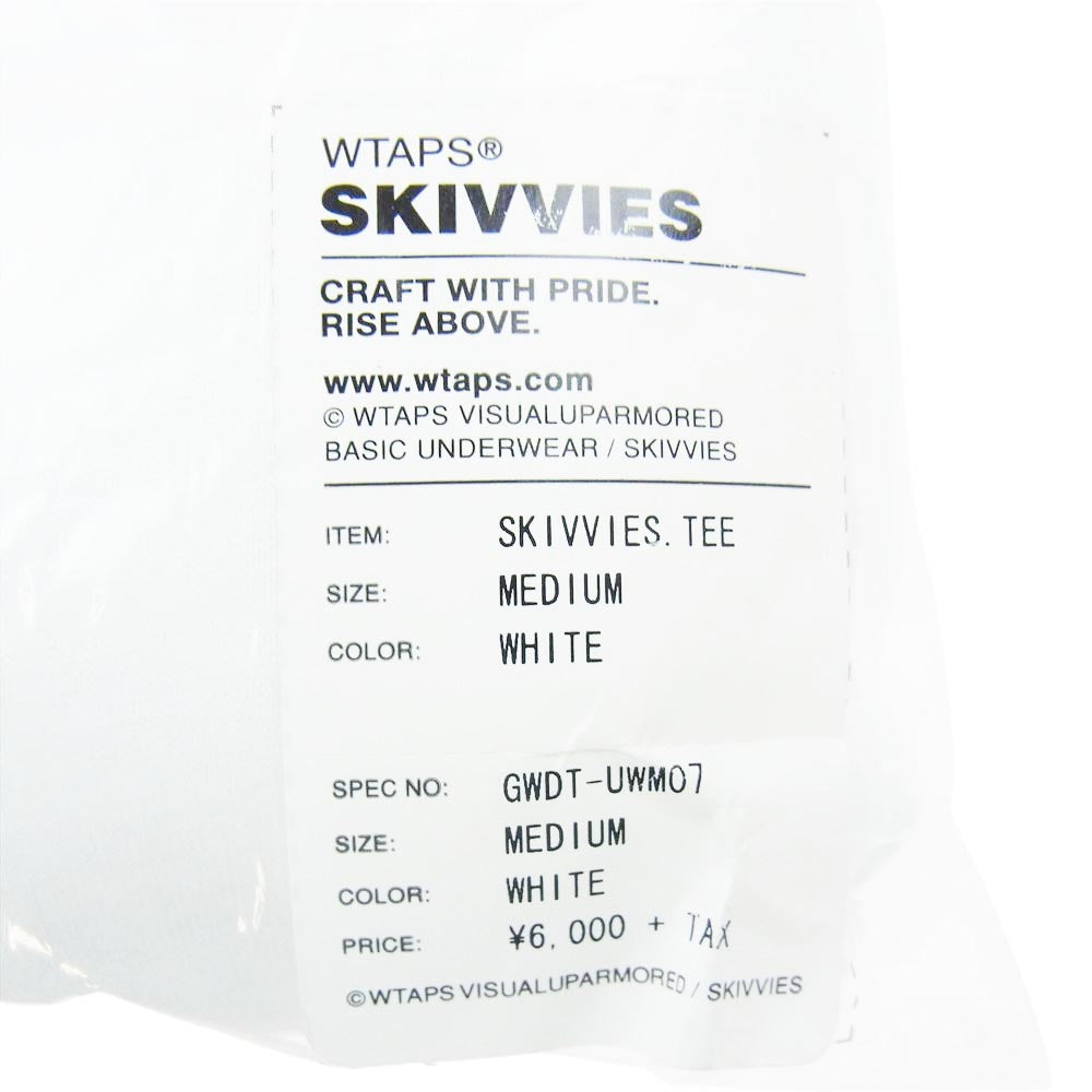 WTAPS ダブルタップス GWDT-UWM07 SKIVVIES TEE 3 PIECE V NECK T-SHIRTS パック Tシャツ Vネック ホワイト Mサイズ ホワイト系 M【新古品】【未使用】【中古】
