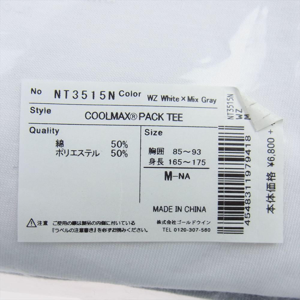 THE NORTH FACE ノースフェイス NT3515N COOLMAX Pack Tee 2Pair クールマックス パックTシャツ グレー グレー系 ホワイト系 M【新古品】【未使用】【中古】