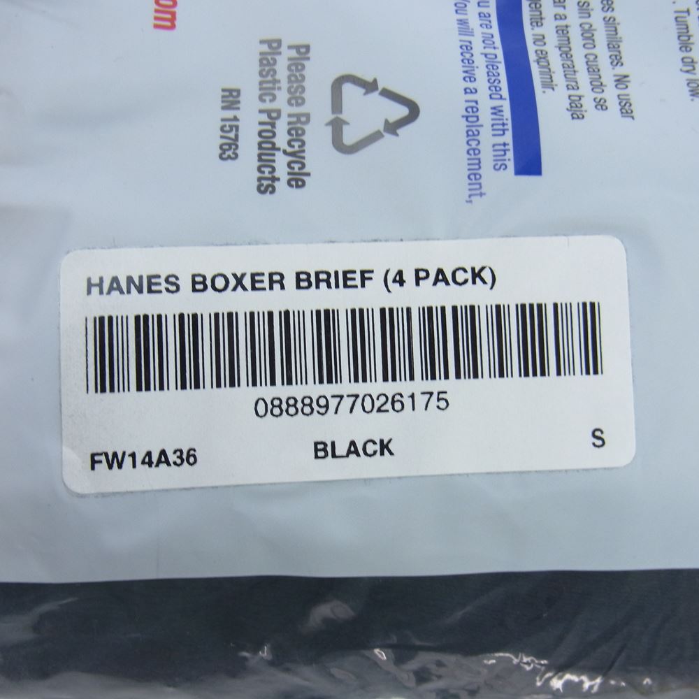 Supreme シュプリーム Hanes ヘインズ Boxer Brief 4Pack パック ボクサーパンツ ブラック系 S【新古品】【未使用】【中古】
