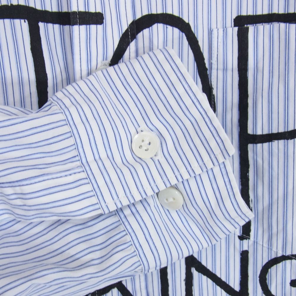 UNDERCOVER アンダーカバー 13SS K4413-1 STOP MAKING SENSE ストップ メイキング センス ストライプ 長袖 シャツ ブルー系 1【中古】