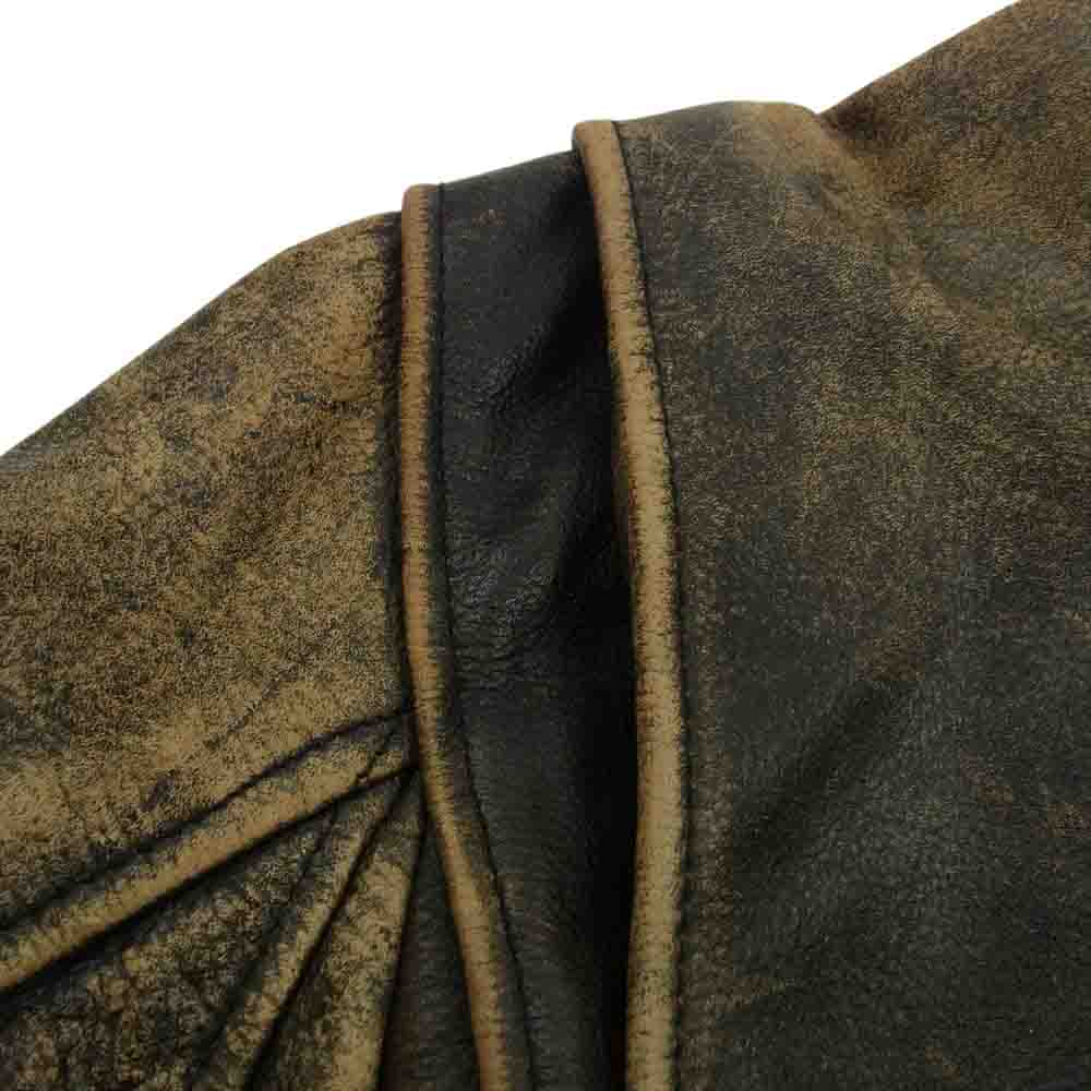 アールビーシー レザー シングル ライダース ジャケット ブラウン系 M【中古】