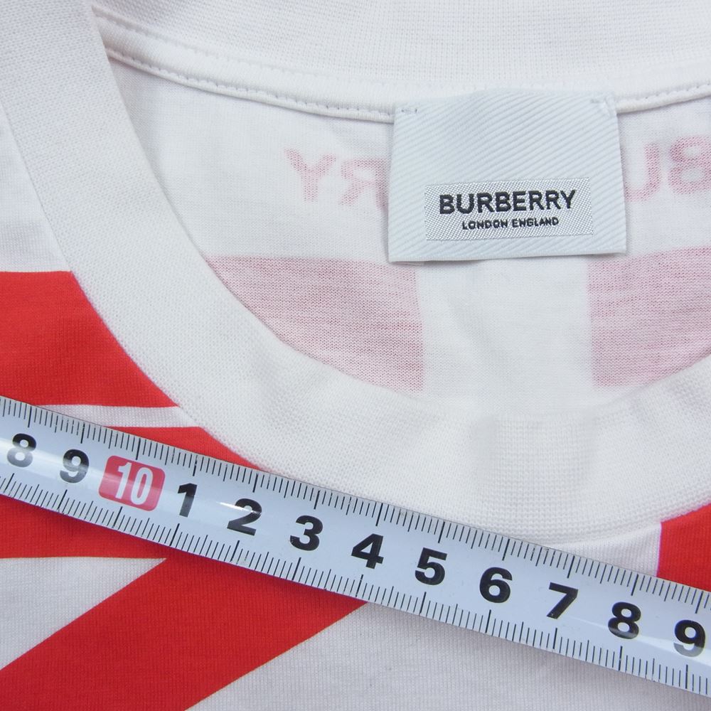 BURBERRY バーバリー 22SS 8051983 イタリア製 LONDON ENGLAND ユニバーサルパスポート スローガンプリント クルーネック 半袖 Tシャツ ホワイト系 L【中古】