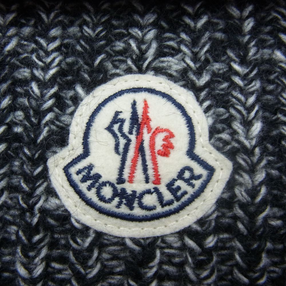 MONCLER モンクレール SCALDACOLLO マグリアロゴパッチ ナイロン切替 スヌード ネックウォーマー ブラック系【中古】