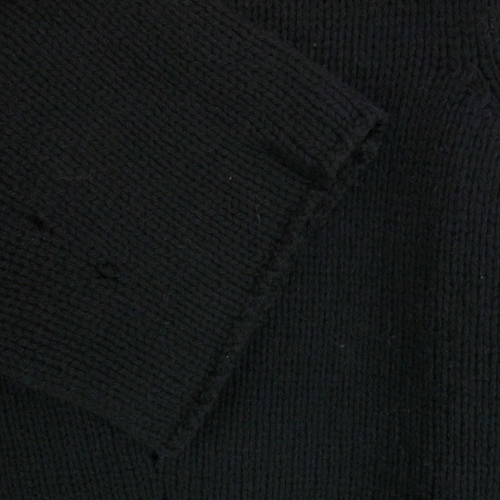 ANN DEMEULEMEESTER アンドゥムルメステール 国内正規品 メリノウール×ヤクウール ボリュームスリーブ ニット セーター ブラック系 36【中古】