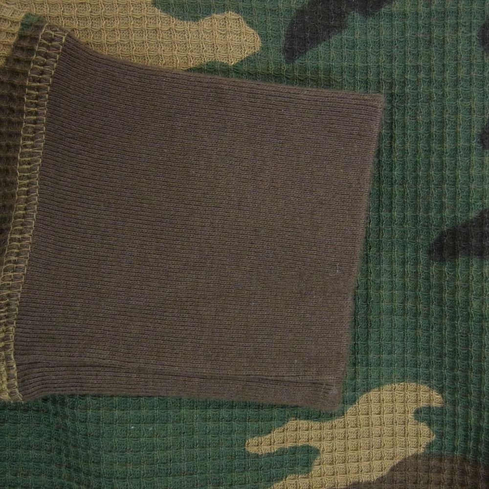 WTAPS ダブルタップス 162ATDT-CSM22 WAFFLE LS 02 カモ 迷彩 サーマル 長袖 Tシャツ モスグリーン系 M【中古】