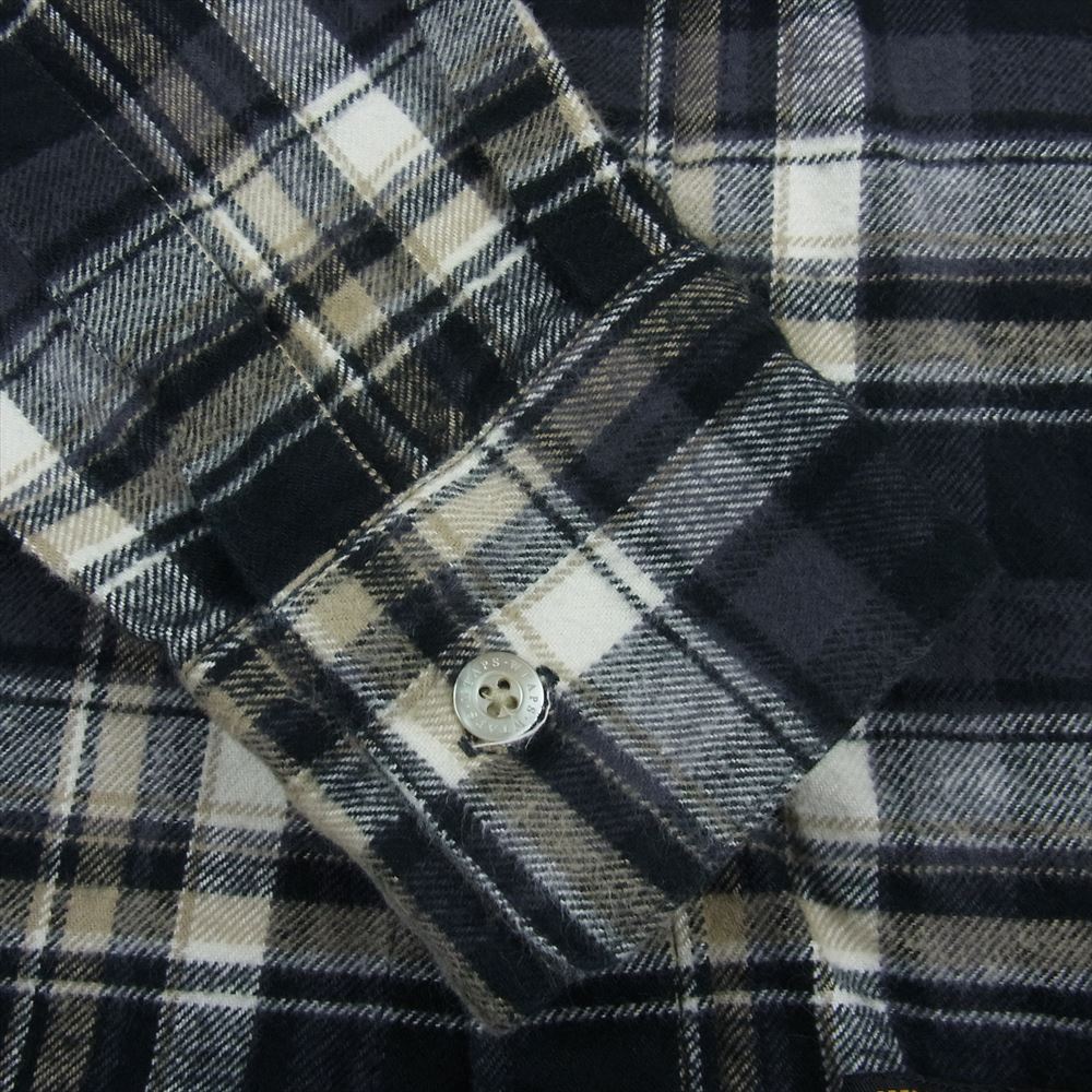 WTAPS ダブルタップス 14AW 142GWDT-SHM05 VATOS L/S SHIRTS TEXTILE バトス チェック ネル シャツ 長袖 グレー系 M【中古】