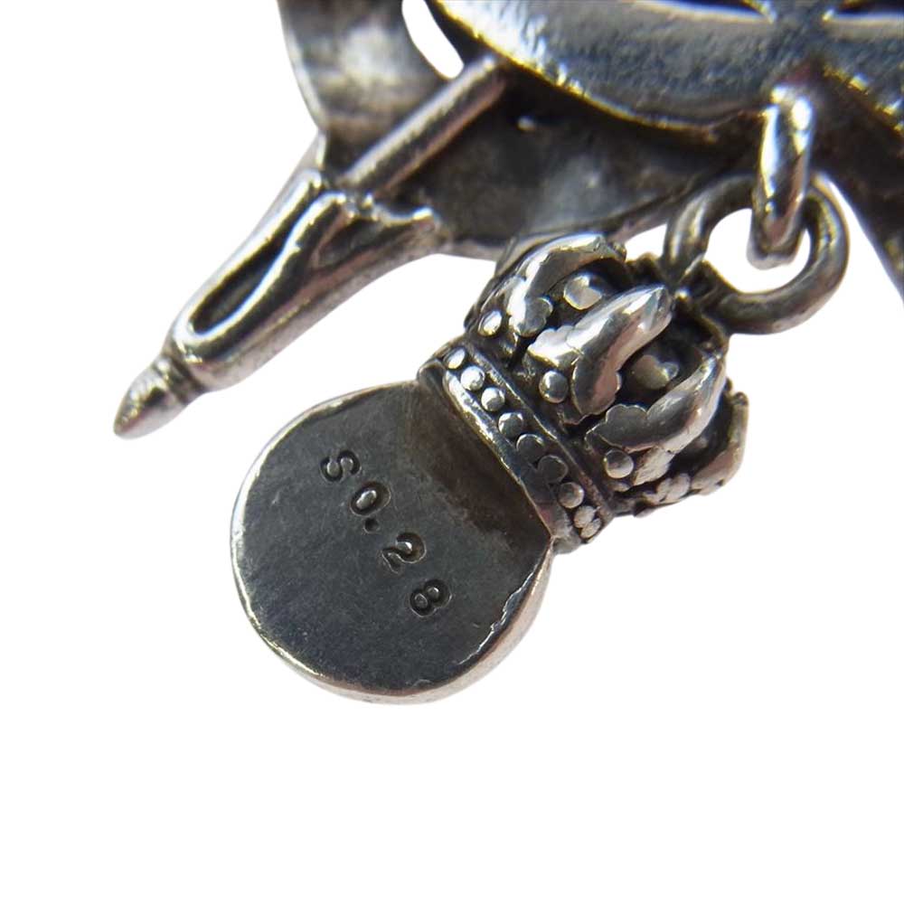 Justin Davis ジャスティンデイビス SPJ200 REGAL CHAMBER クラウン ライオン シールド サファイア ペンダント シルバー系【中古】