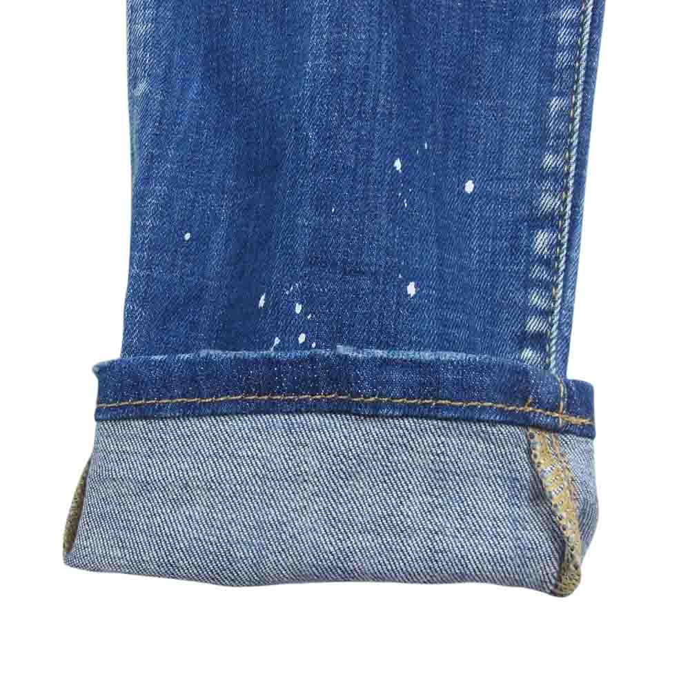 DSQUARED2 ディースクエアード 21SS S79LA0023 SKATER JEAN MEDIUM LASER WASH ICON ダメージ デニム パンツ インディゴブルー系 44【極上美品】【中古】