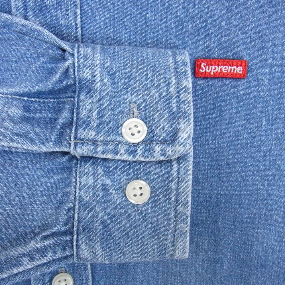 Supreme シュプリーム 23AW Small Box Shirt スモール ボックス シャツ ロゴ デニム インディゴブルー系 S【極上美品】【中古】