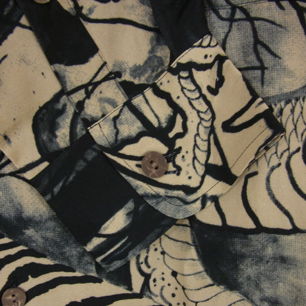 WACKO MARIA ワコマリア 22AW 22FW-WMS-HI04 × TIM LEHI ティムリーハイ TYPE4 ハワイアン アロハ 長袖 オープンカラー シャツ ベージュ系 XL【新古品】【未使用】【中古】