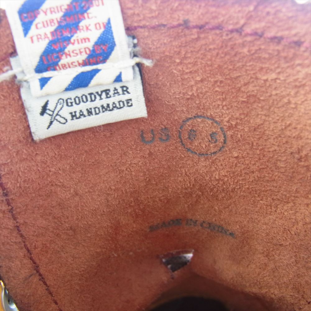 VISVIM ビズビム PATRICIAN MID-FOLK パトリシアン ミッド フォーク ウイングチップ メダリオン サイドジップ ブーツ ダークブラウン系 9.5【中古】