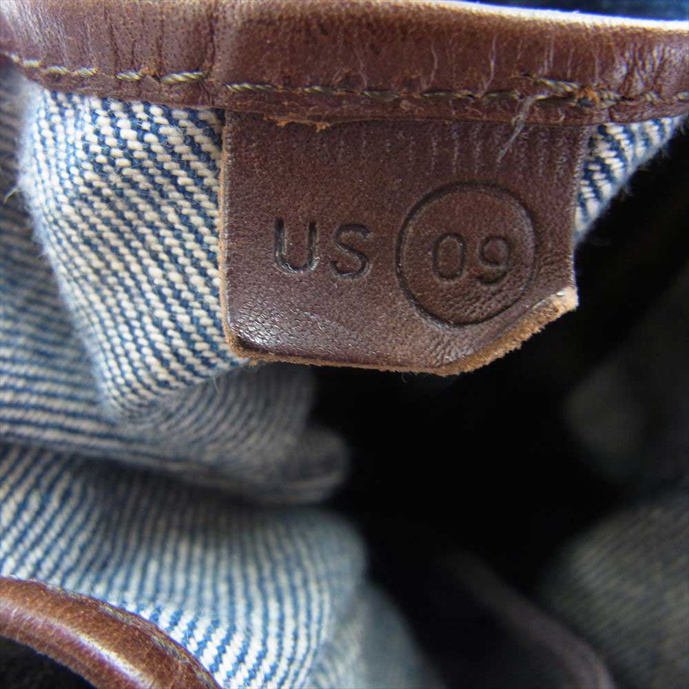 VISVIM ビズビム GRIZZLY BOOTS MID-FOLK グリズリー ミッ ドフォーク インディゴデニム スエード レザー ワーク ブーツ ブラック系 インディゴブルー系 09【中古】