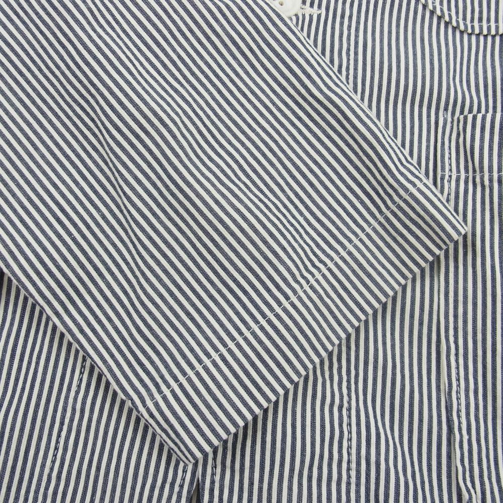 Engineered Garments エンジニアードガーメンツ Cardigan Jacket-Seersucker Stripe ストライプ シアサッカー地 Vネック カーディガン インディゴブルー系 XS【中古】