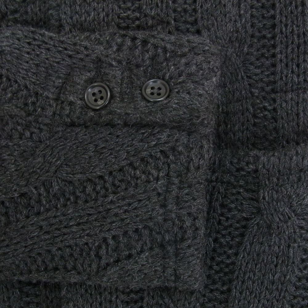 Engineered Garments エンジニアードガーメンツ KNIT LEISURE JACKET - CABLE KNIT ローゲージ ケーブル編み ニット ジャケット グレー系 S【中古】