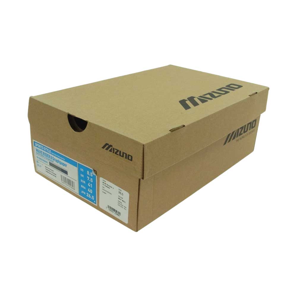 GRAPHPAPER グラフペーパー GU231-90320 × mizuno ミズノ wave rider β ローカット スニーカー グレー系 26.5cm【新古品】【未使用】【中古】