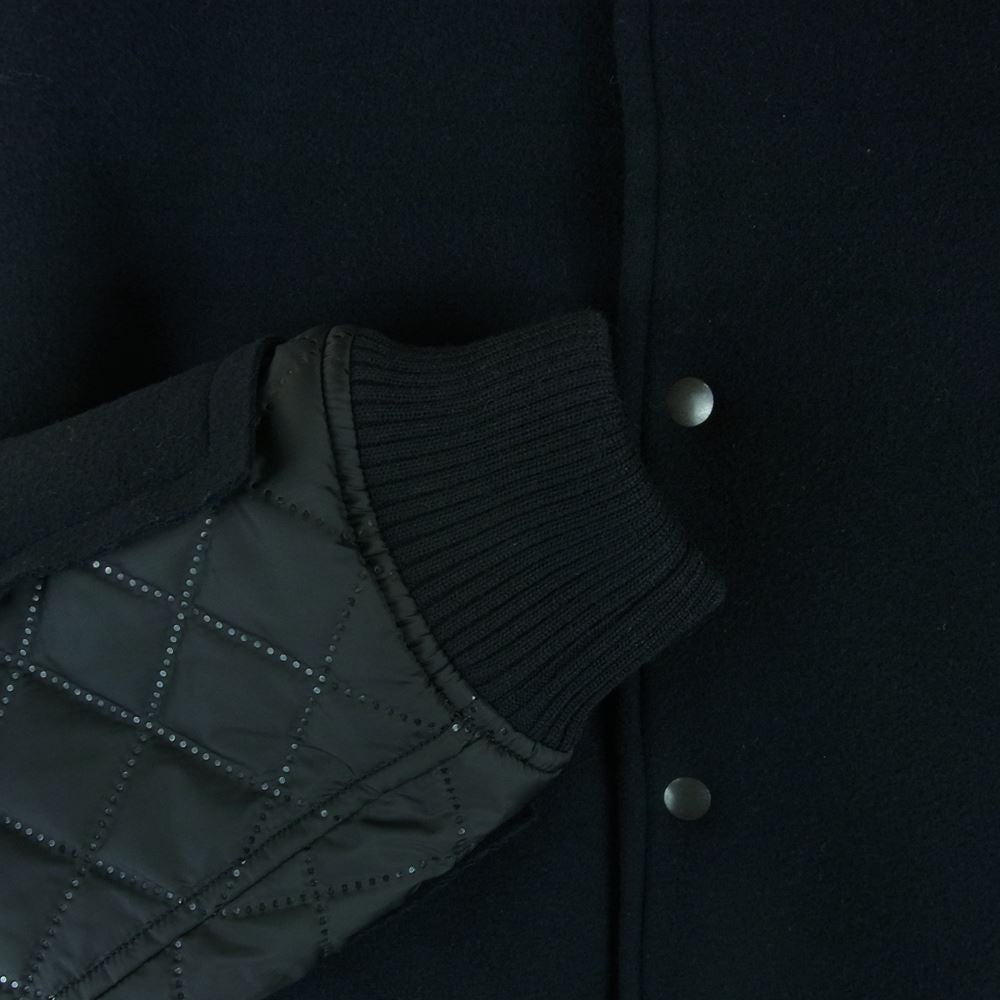 ヨーク 22AW YK22AW0395B BROKEN AWARD JACKET キルティング切替 アワード ジャケット スタジャン スタジアム ジャンパー ブラック系 3【美品】【中古】