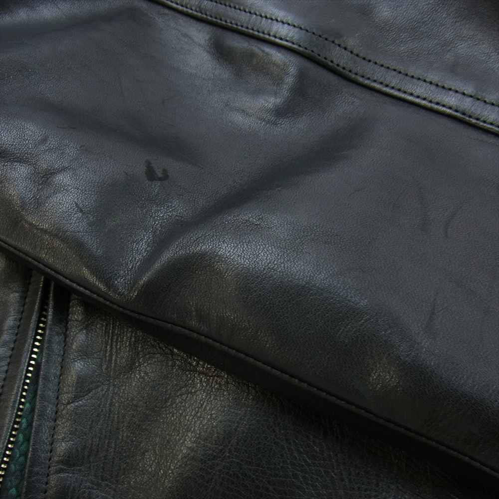 WACKO MARIA ワコマリア LEATHER VARSITY JACKET レザー バーシティー ジャケット スタジャン ブラック系 S【中古】