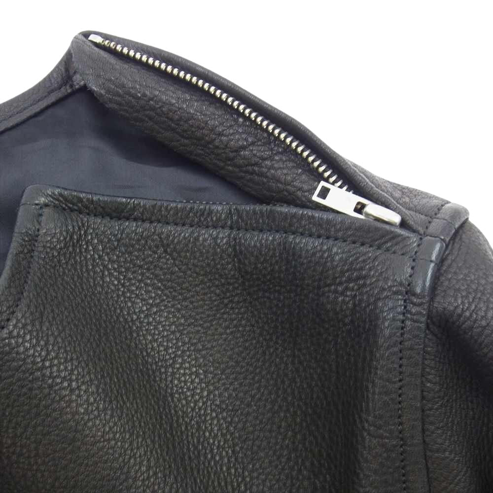 FINE CREEK LEATHERS ファインクリークレザー FINE CREEK&CO Plant プラント Deer 鹿革 ファインクリーク・アンド・コー レザー ジャケット ブラック ブラック系 40【美品】【中古】