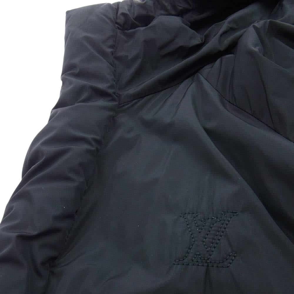 LOUIS VUITTON ルイ・ヴィトン 22AW 1A90HM Quilted Hoody モノグラム フラワー キルテッド フーディ ジャケット ブラック系 48【中古】