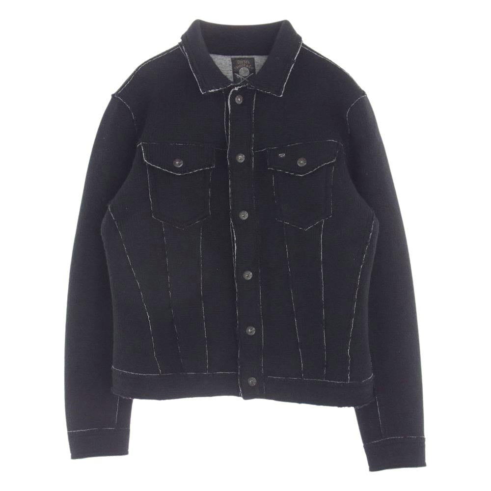 DIESEL ディーゼル ニット トラッカー ジャケット ブラック系 M【中古 