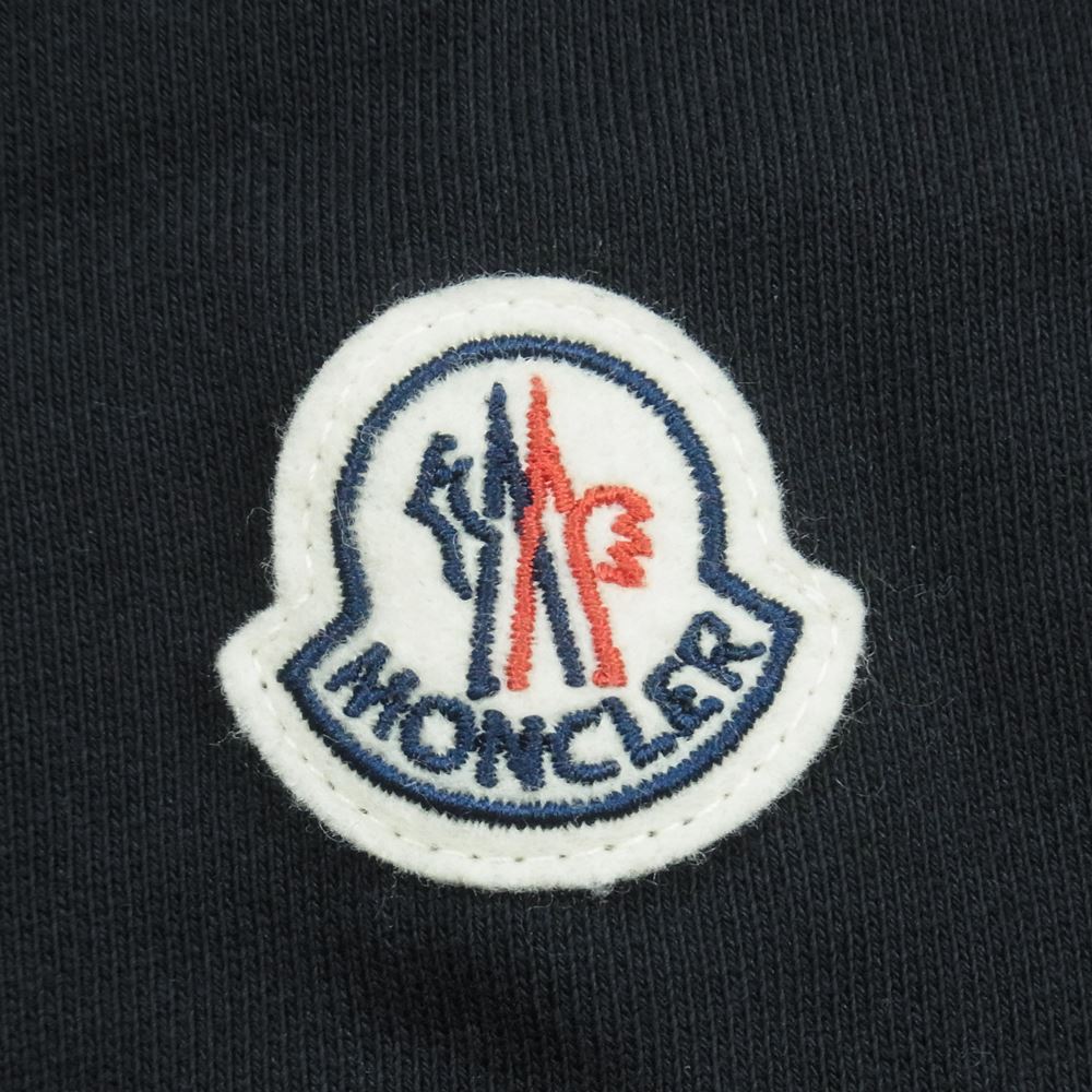 MONCLER モンクレール 21SS G10919C77200 GIROCOLLO TRICOT ロゴワッペン 切替 パーカー フーディ トルコ製 ダークネイビー系 L【中古】