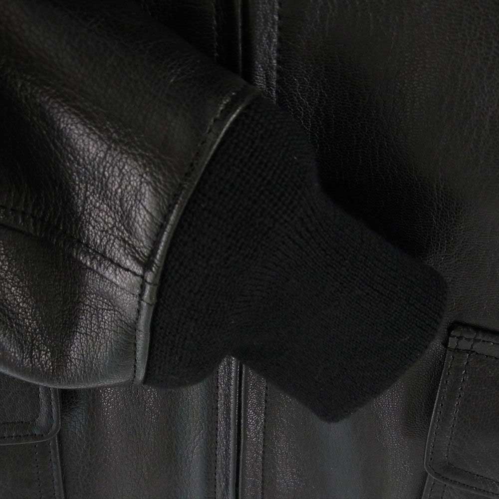 GANGSTERVILLE ギャングスタービル GSV-13-AW-03 ゴートレザー 襟ボア レザー ジャケット ブルゾン ブラック系 M【中古】