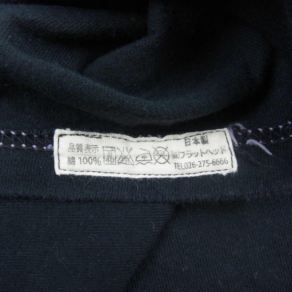 THE FLAT HEAD ザフラットヘッド バックロゴプリント クルーネック 半袖 Tシャツ ブラック系 40【中古】