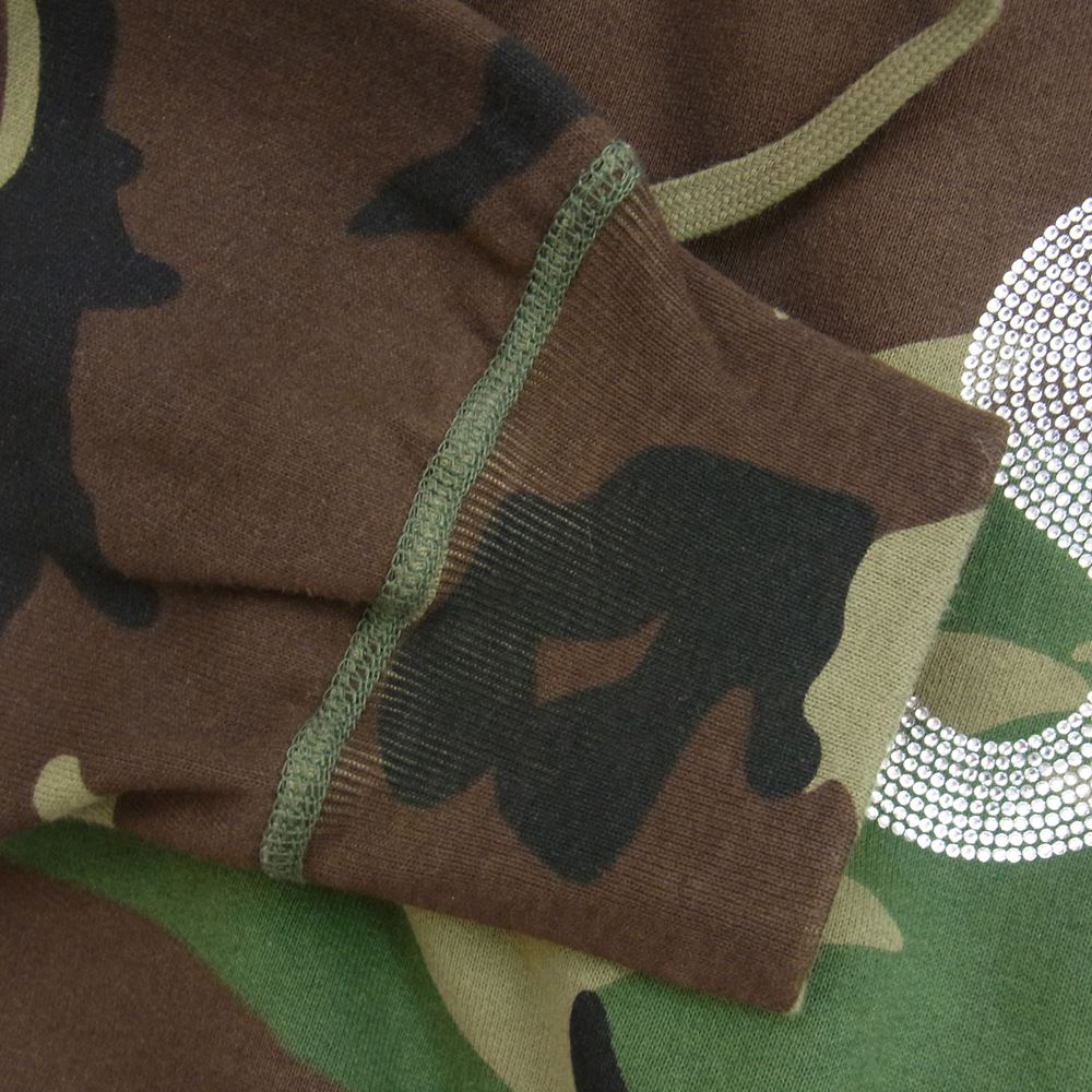 Supreme シュプリーム 21SS Swarovski S Logo Hooded Sweatshirt Camo スワロフスキー Sロゴ フーデッド スウェット パーカー カモフラ マルチカラー系 XL【美品】【中古】