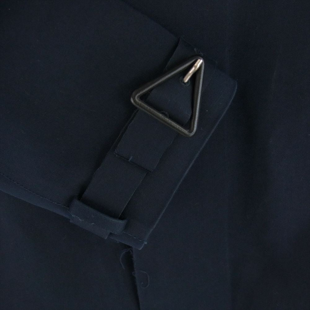 BOTTEGAVENETA ボッテガヴェネタ 19AW イタリア製 トライアングルバックルベルト ロング ステンカラーコート ネイビー系 46【中古】