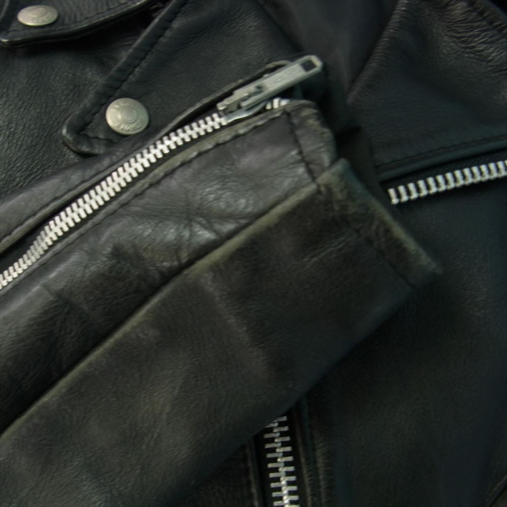 schott ショット 908 241-2600 90s ダブル ライダース ジャケット レザー ブラック系 36【中古】