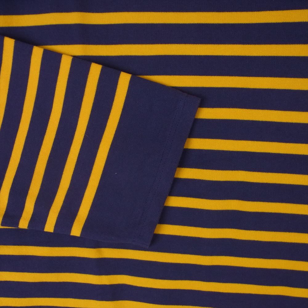 リノ 22AW H2202-CS001 BASQUE SHIRT ボーダー バスク シャツ コットン 日本製 パープル系 オレンジ系 1【美品】【中古】