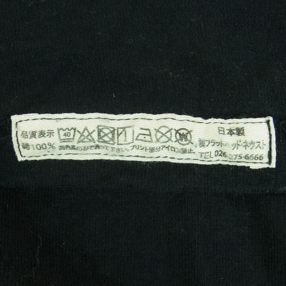THE FLAT HEAD ザフラットヘッド プリント 長袖 Tシャツ コットン 日本製 ブラック系 42【中古】