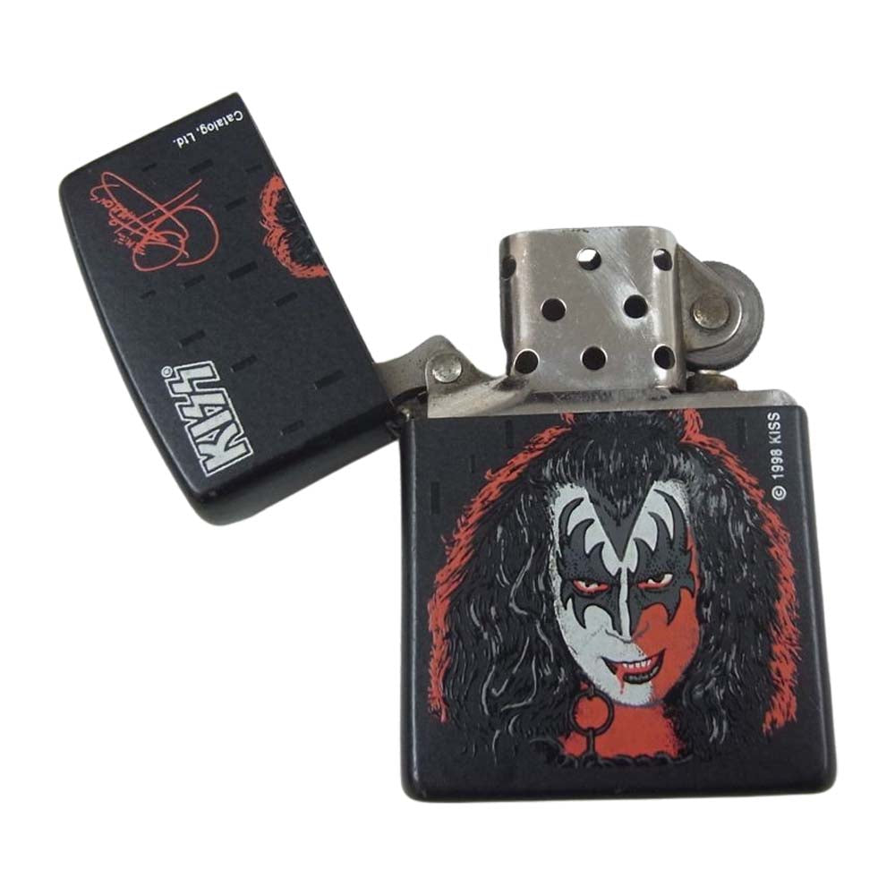 ZIPPO ジッポ KISS 1998 キッス オイル ライター ブラック系【中古】