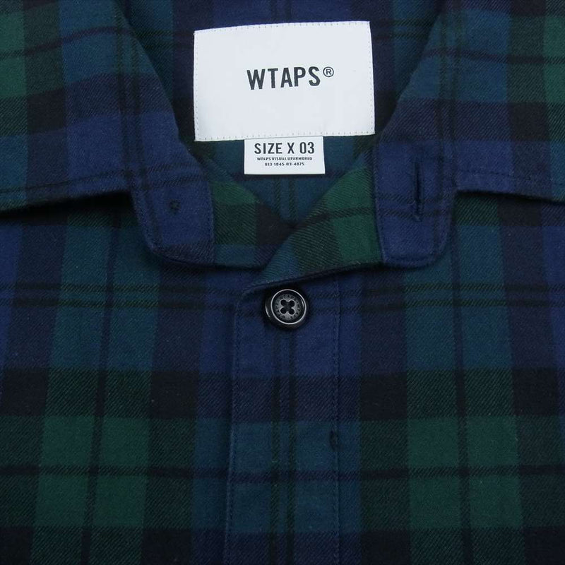 NAVY L wtaps WCPO 01 LS コットン フランネルシャツ