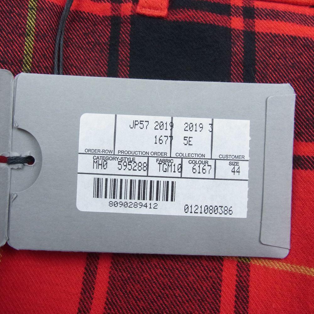BALENCIAGA バレンシアガ 595288 タータンチェック パンツ レッド系 44【美品】【中古】