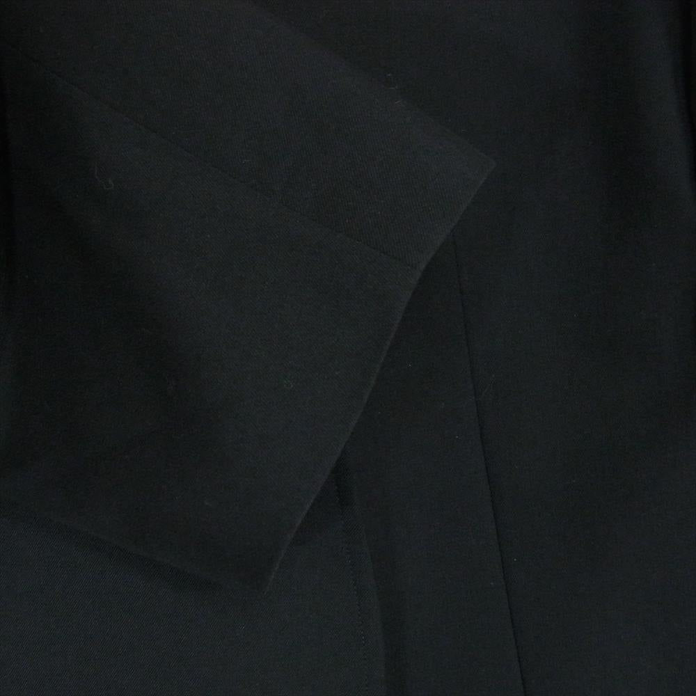 Yohji Yamamoto POUR HOMME ヨウジヤマモトプールオム HG-J11-100 PRODUCE プロデュース 100番ウールギャバジン シワギャバ ノーカラーロングJKT ジャケット コート ブラック系 3【美品】【中古】