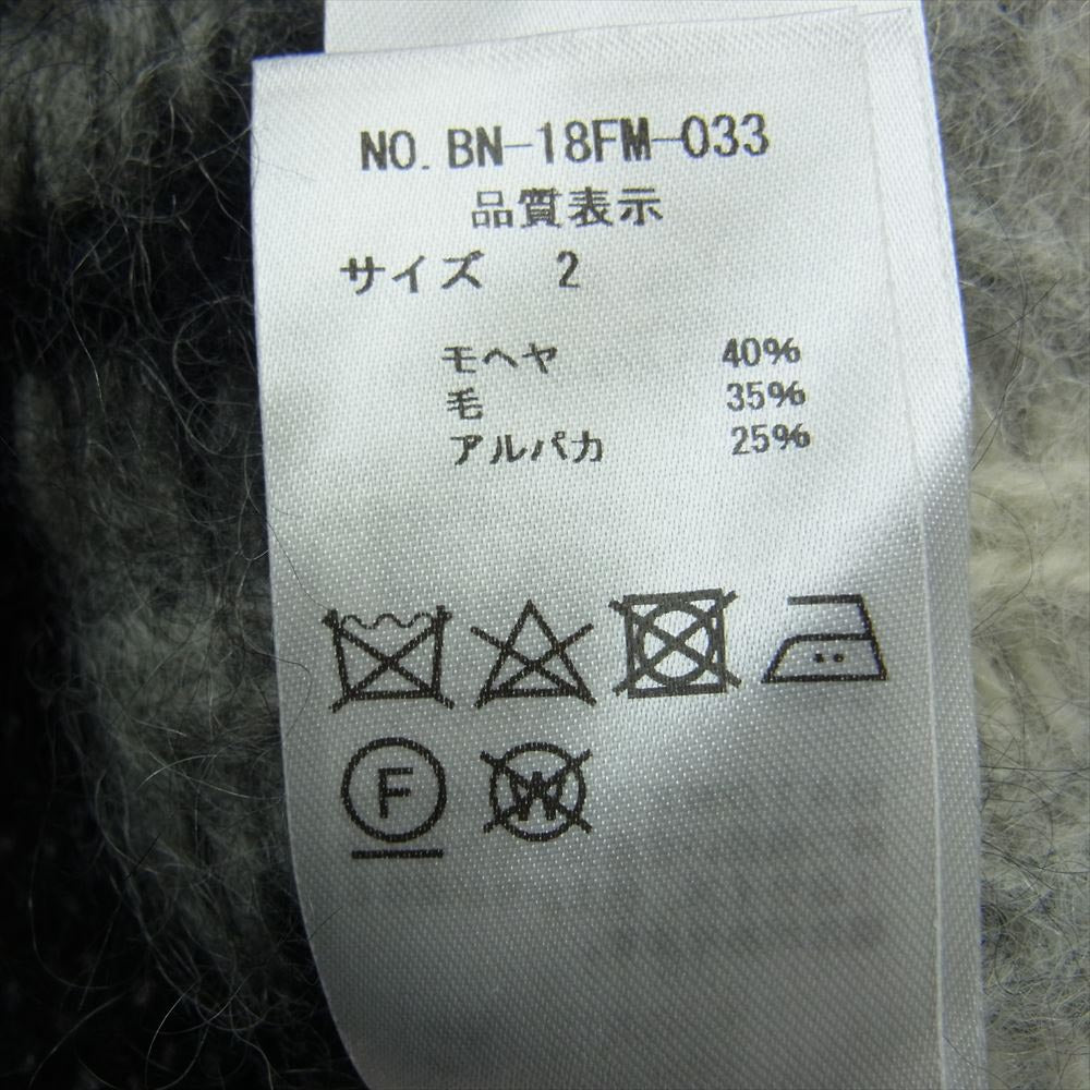 バトナー MOHAIR NORDIC CREW NECK モヘア モヘヤ ノルディック クルー ネック セーター ブラック・グレー 系 2【中古】