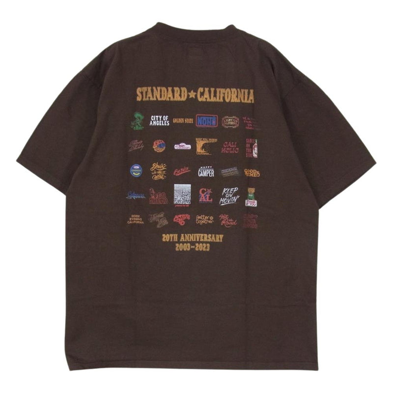 STANDARD CALIFORNIA スタンダードカリフォルニア SD 20th Anniversary Logo T 20周年 アニバーサリー  ロゴ 半袖 Tシャツ ブラウン系 M【極上美品】【中古】